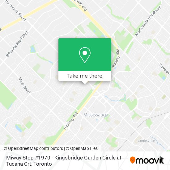 Miway Stop #1970 - Kingsbridge Garden Circle at Tucana Crt plan