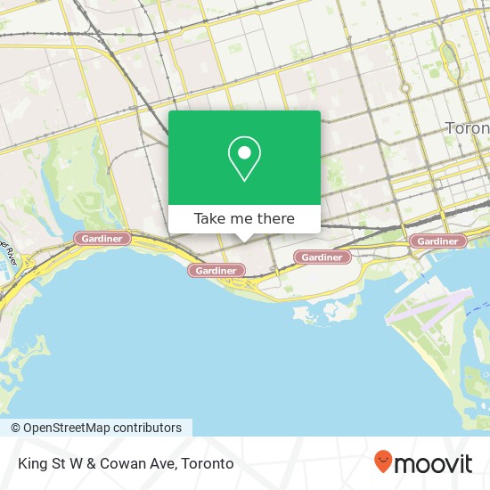 King St W & Cowan Ave map