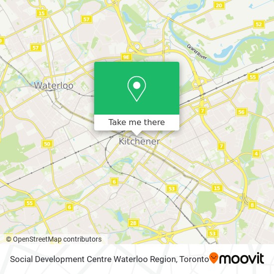 Social Development Centre Waterloo Region map