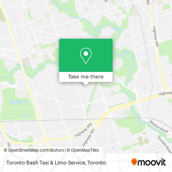 Toronto Bash Taxi & Limo Service map