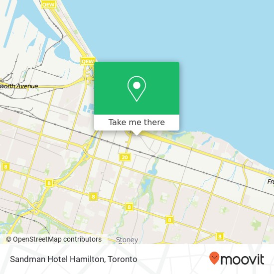 Sandman Hotel Hamilton map