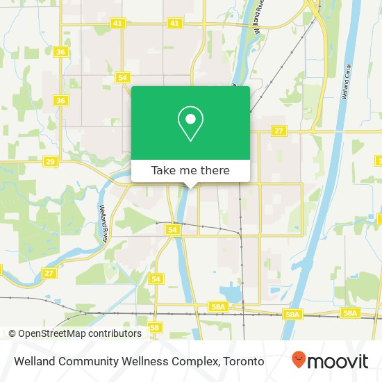 Welland Community Wellness Complex map