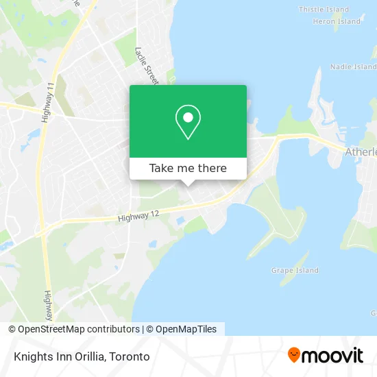 Knights Inn Orillia map