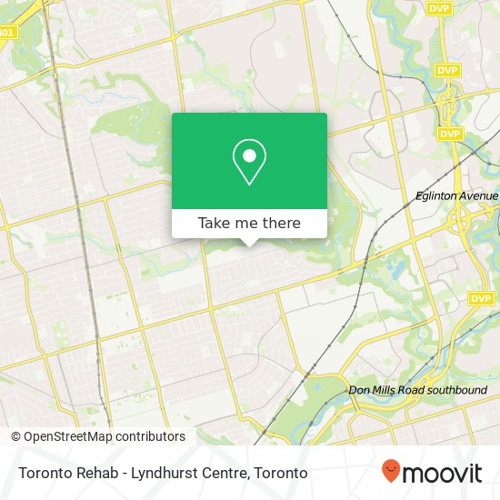 Toronto Rehab - Lyndhurst Centre map