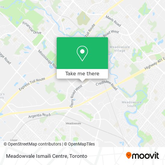 Meadowvale Ismaili Centre map