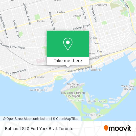 Bathurst St & Fort York Blvd map