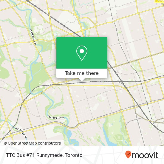 TTC Bus #71 Runnymede map