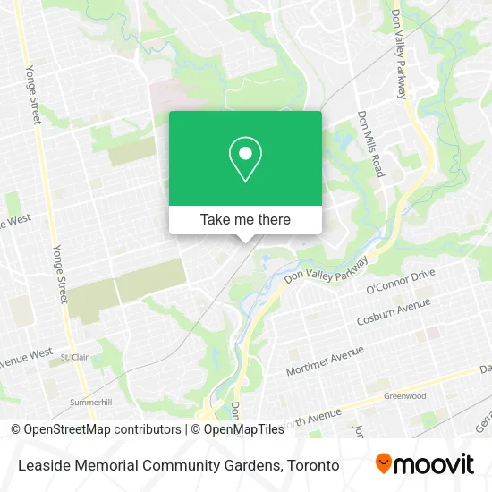 Leaside Memorial Community Gardens map