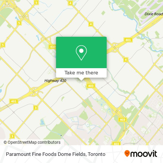 Paramount Fine Foods Dome Fields map