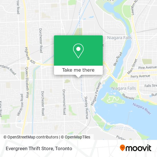 Evergreen Thrift Store map