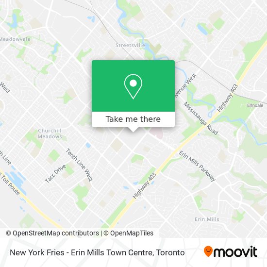 New York Fries - Erin Mills Town Centre map