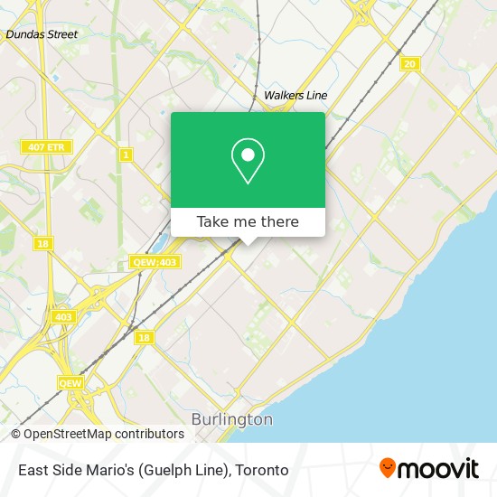 East Side Mario's (Guelph Line) map