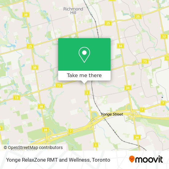 Yonge RelaxZone RMT and Wellness map
