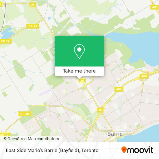 East Side Mario's Barrie (Bayfield) map