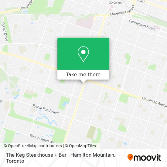 The Keg Steakhouse + Bar - Hamilton Mountain map