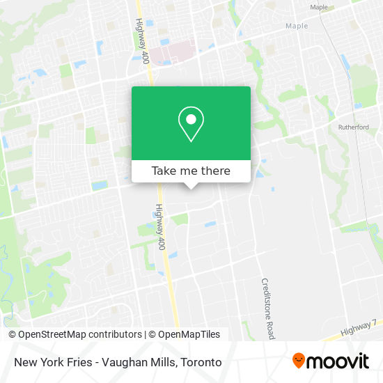 New York Fries - Vaughan Mills map