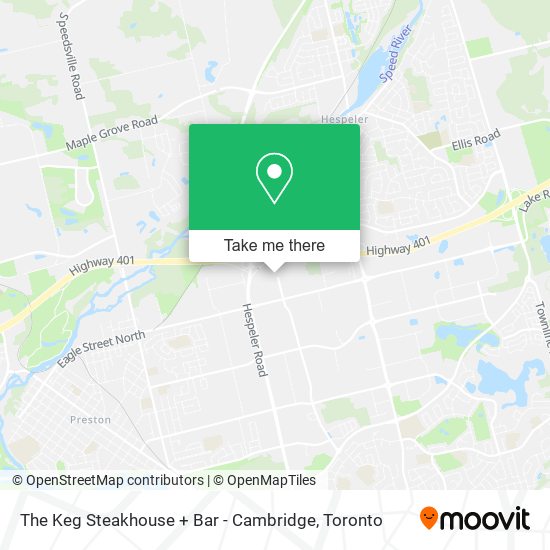 The Keg Steakhouse + Bar - Cambridge map