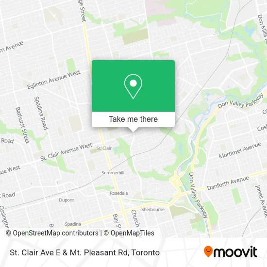 St. Clair Ave E & Mt. Pleasant Rd map