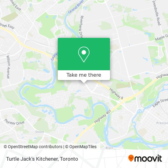 Turtle Jack's Kitchener map