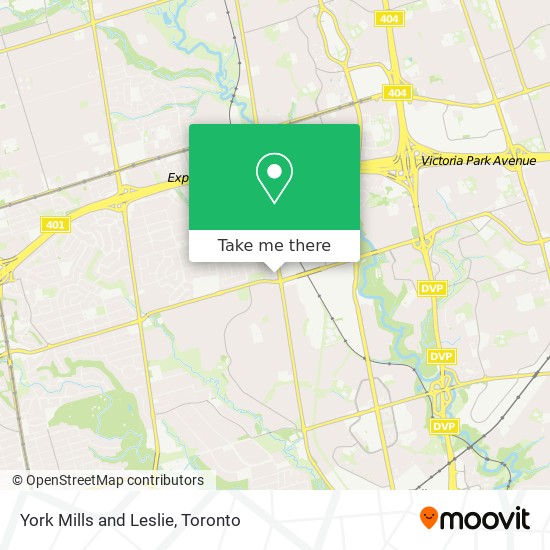 York Mills and Leslie map
