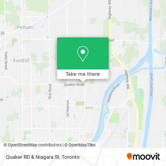 Quaker RD & Niagara St map