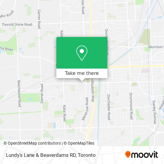 Lundy's Lane & Beaverdams RD map