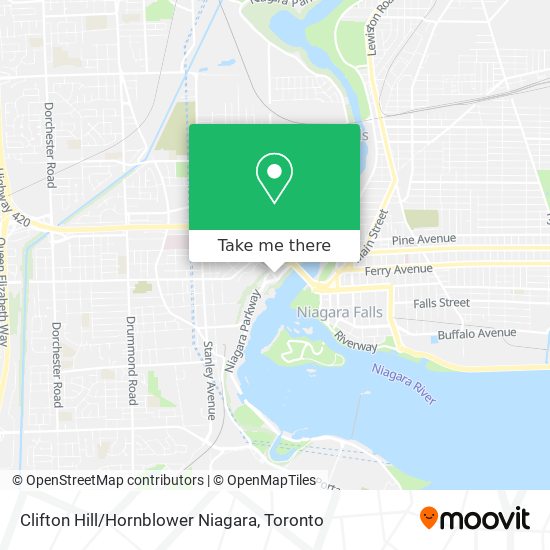 Clifton Hill / Hornblower Niagara map