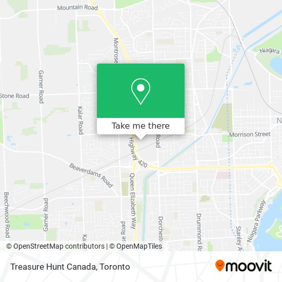 Treasure Hunt Canada map