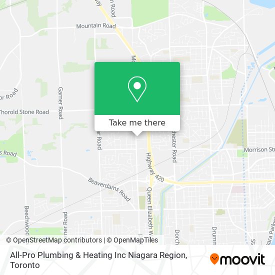 All-Pro Plumbing & Heating Inc Niagara Region map