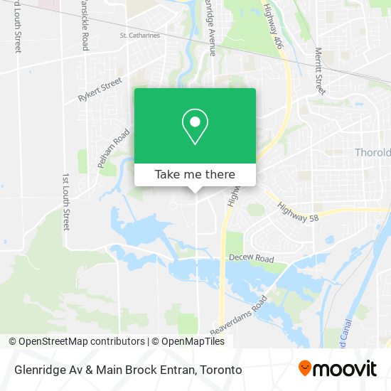 Glenridge Av & Main Brock Entran map