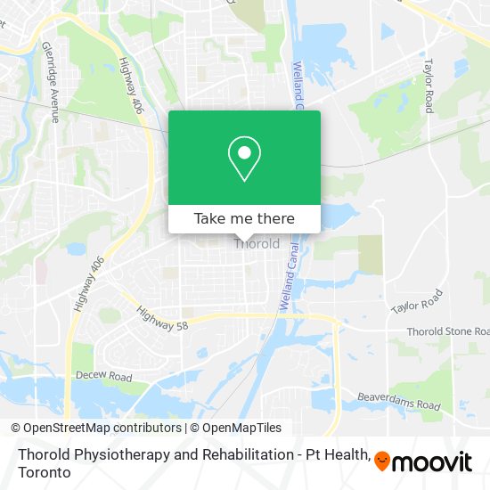 Thorold Physiotherapy and Rehabilitation - Pt Health map