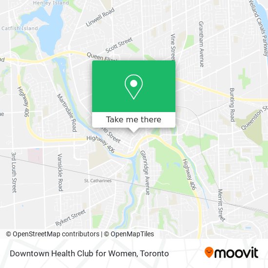 Downtown Health Club for Women map