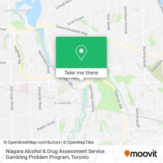 Niagara Alcohol & Drug Assessment Service Gambling Problem Program map