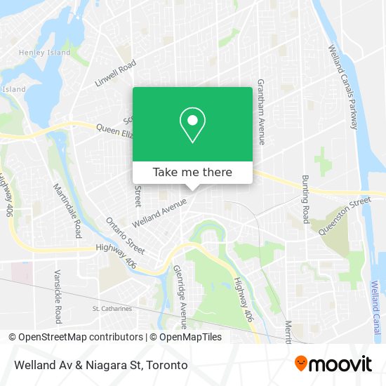 Welland Av & Niagara St map