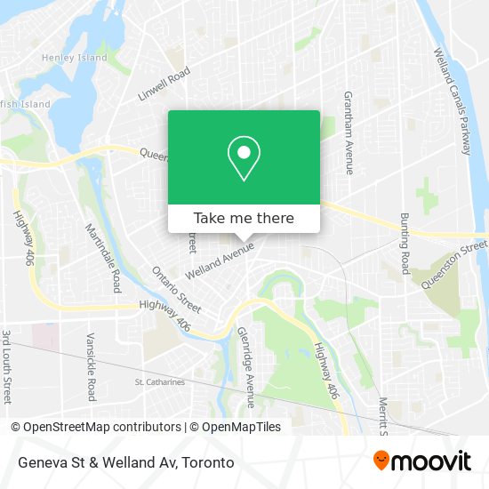 Geneva St & Welland Av map