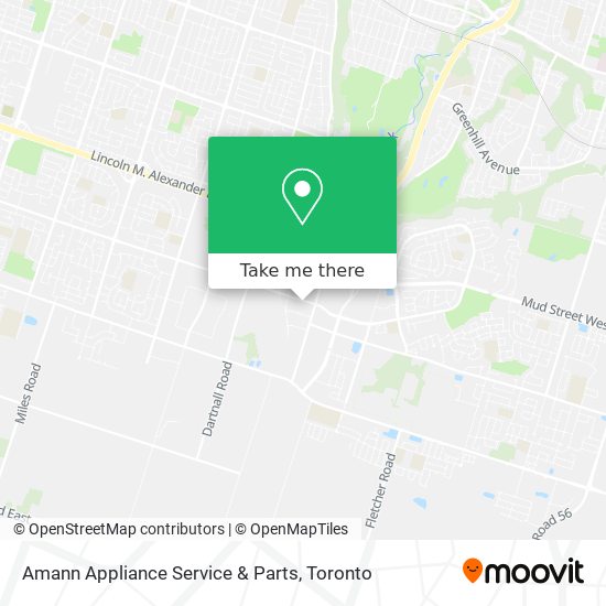 Amann Appliance Service & Parts map