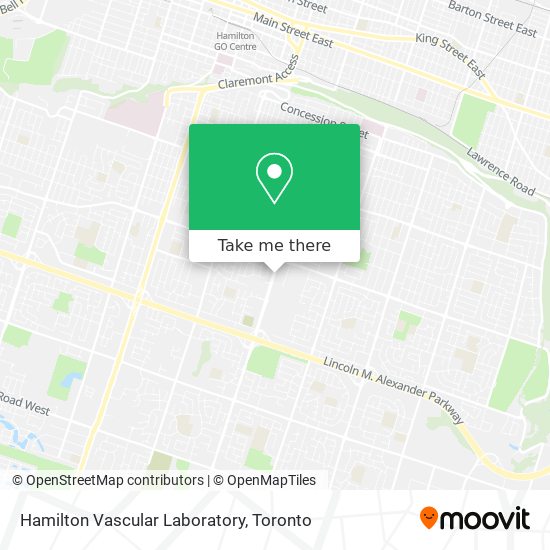 Hamilton Vascular Laboratory map