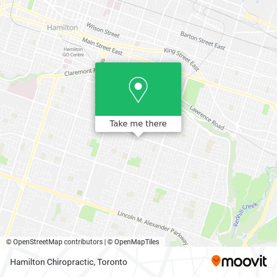 Hamilton Chiropractic map