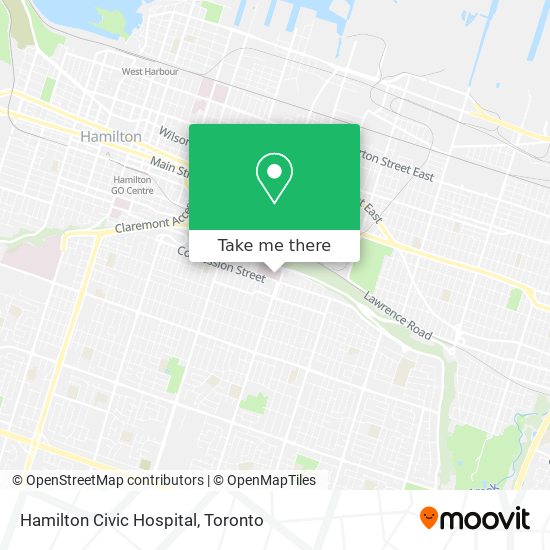 Hamilton Civic Hospital map