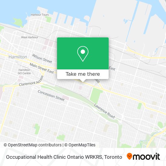 Occupational Health Clinic Ontario WRKRS map