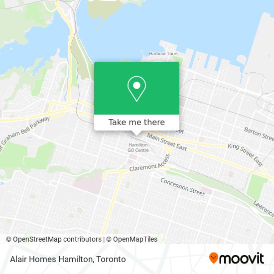 Alair Homes Hamilton map