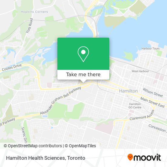 Hamilton Health Sciences map