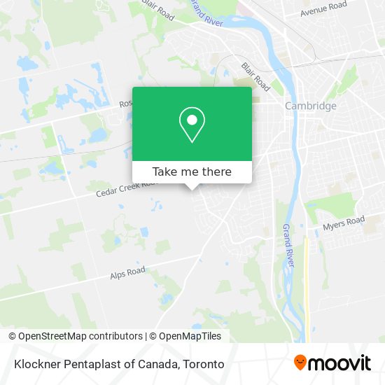 Klockner Pentaplast of Canada map