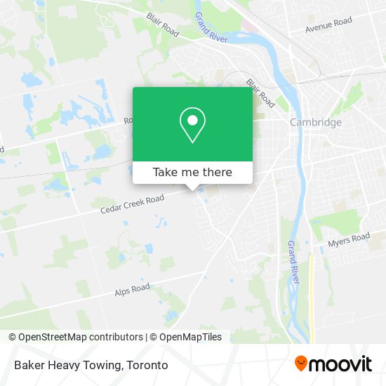 Baker Heavy Towing map
