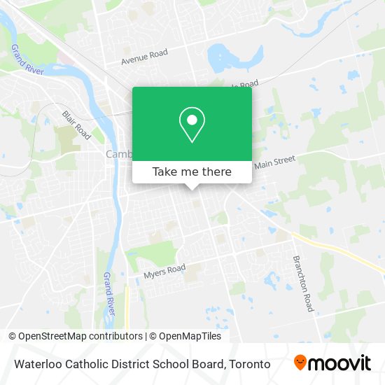 Waterloo Catholic District School Board map