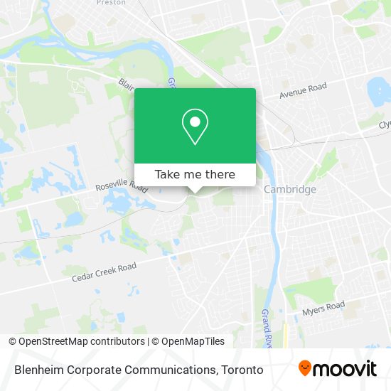 Blenheim Corporate Communications map