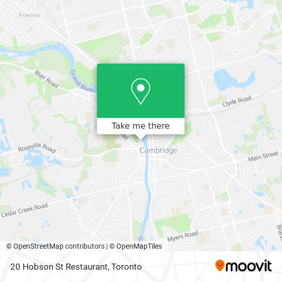 20 Hobson St Restaurant map