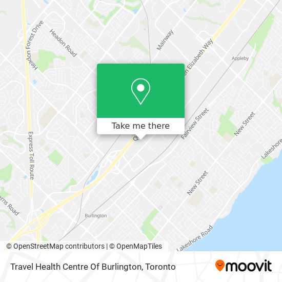 Travel Health Centre Of Burlington map