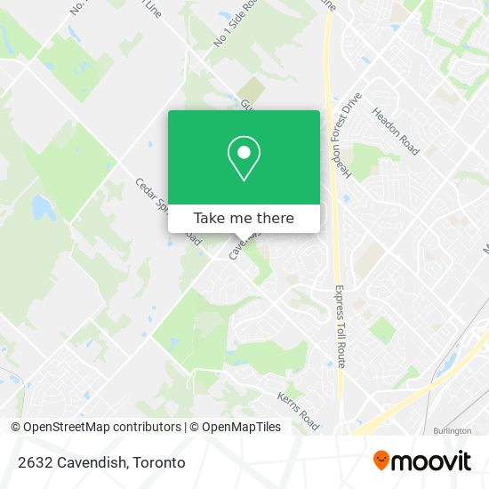 2632 Cavendish map