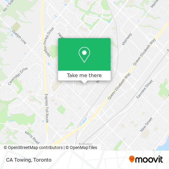 CA Towing map